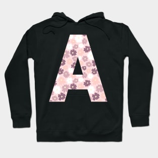 Letter A Purple Pink Flowers Background Design Hoodie